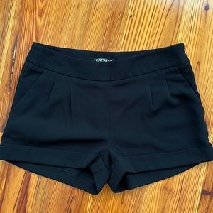 Express black pleated dress shorts